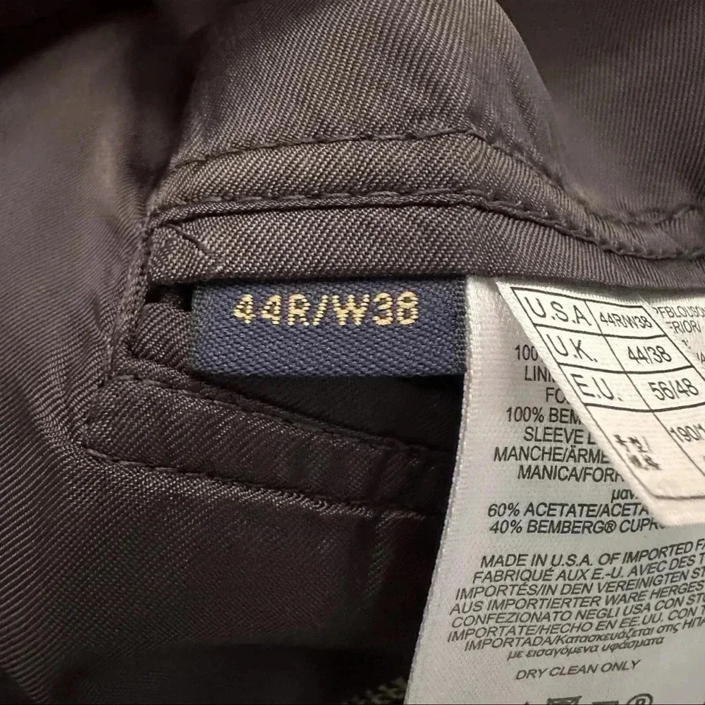Brooks Brothers 1818 Fitzgerald Saxxon Gray Check‎ Wool BlazerJacket Coat 44R